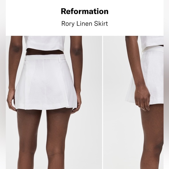 NWT • Reformation Rory white linen skirt - Picture 9 of 11